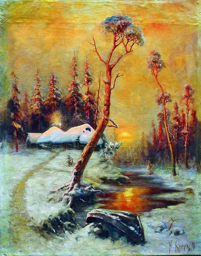 winter landscape with pines